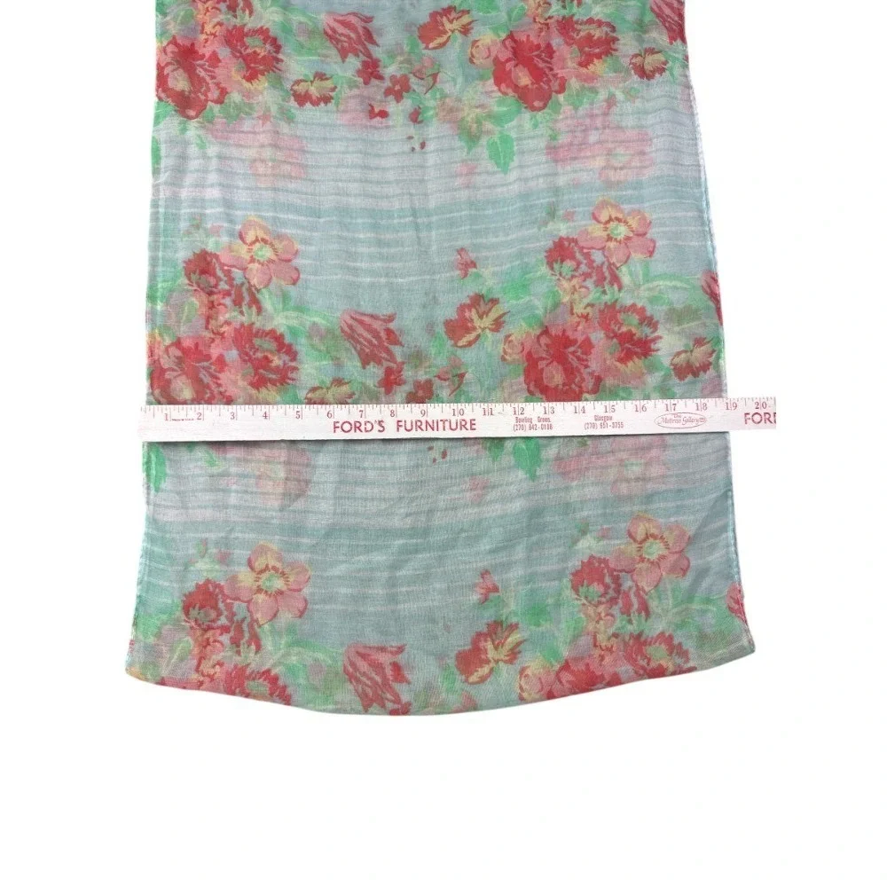 Turquoise Pink Floral‎ Infinity Scarf 100% Polyester 19x36